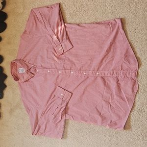 Men's red button up shirt